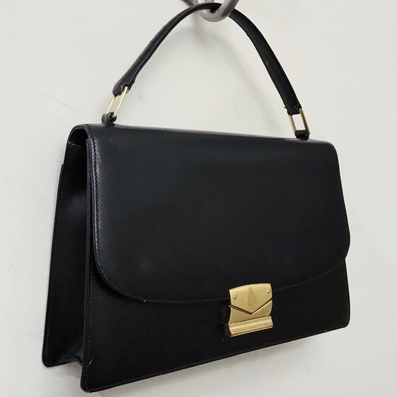 Mark Cross Black Leather Minimal Chic Top Handle Classic Leather Bag - Picture 4 of 8